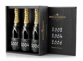 Moet & Chandon Grand Vintage Collection cl.75x3 2002/2012/2012 Legno