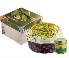 EtnaDolce Cofanetto Panettone Pistacchio con Vasetto Crema Pistacchi