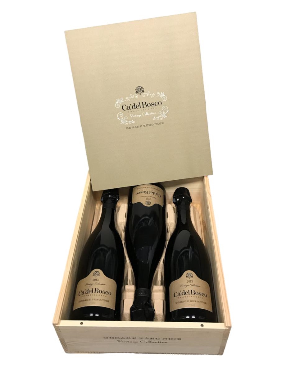 Ca'del Bosco Cofanetto 3 bt.Dosage Zèro Noir 2013 cl.75X3 Legno -  Franciacorta - Beccafico Drink Store